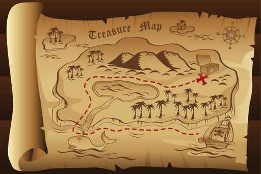 Kids Bedroom Treasure Map Wallpaper