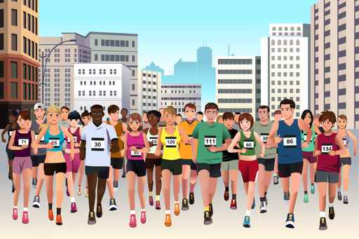 Cartoon Marathon Athlete Kids Wallpaper