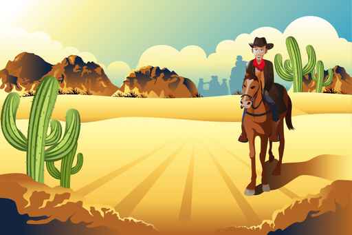 Wild West Desert Cowboy wallpaper murals for childrem