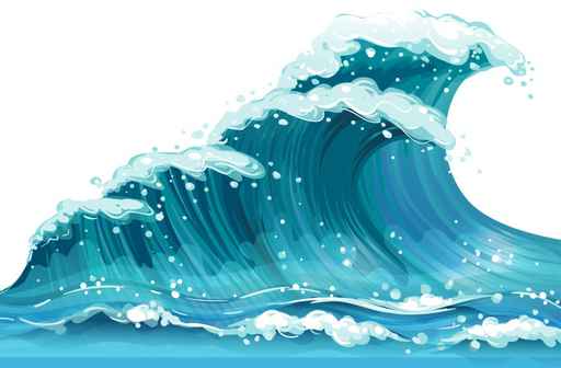 Cartoon Wave Surf kids bedroom wallpaper