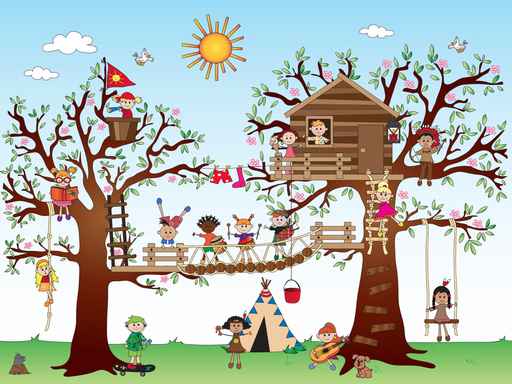 Kids Treehouse Wall Mural