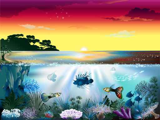 Under The Sea,Children's Ocean Wallpaper