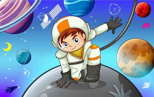 Astronaut Space Kids Wallpaper mural