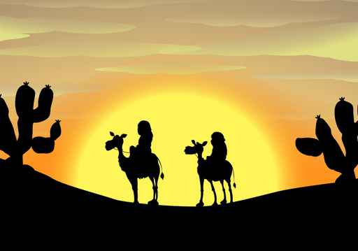 Camel Desert Scene Childs Wallpaper