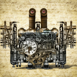 steampunk engine wallpaper mural