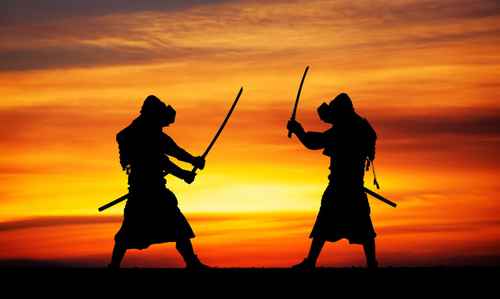 samurai duel wallpaper mural uk
