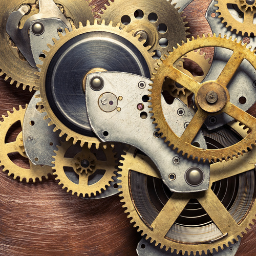 clock mechanism wallpaper mural