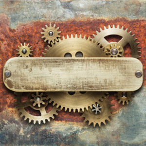 rusty cogs wallpaper mural