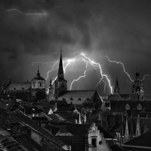 Chaos in the sky of Bruges 1x Collection - Pictowall Custom Wallpaper