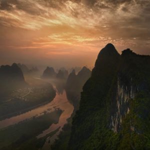 Dawn at Li River 1x Collection - Pictowall Custom Wallpaper