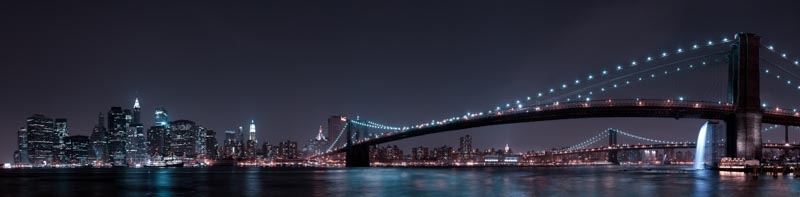 Manhattan Skyline and Brooklyn Bridge 1x Collection - Pictowall Custom Wallpaper