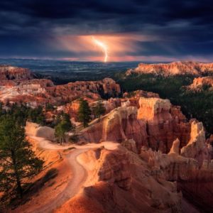 Lightning over Bryce Canyon 1x Collection - Pictowall Custom Wallpaper