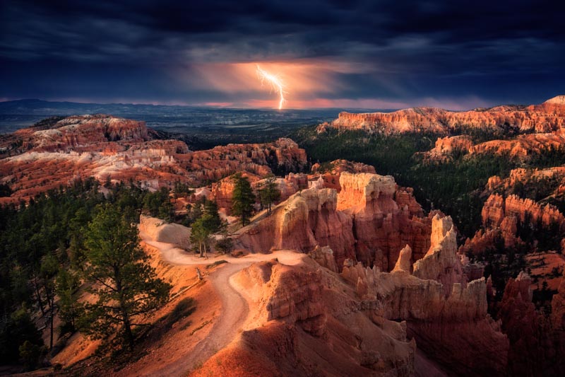 Lightning over Bryce Canyon 1x Collection - Pictowall Custom Wallpaper