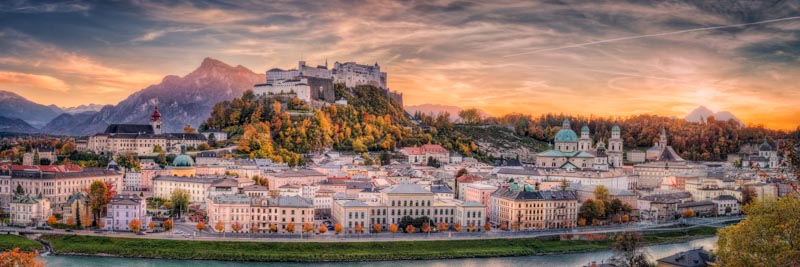 Salzburg in Fall Colors 1x Collection - Pictowall Custom Wallpaper