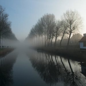 Mist across the Canal 1x Collection - Pictowall Custom Wallpaper