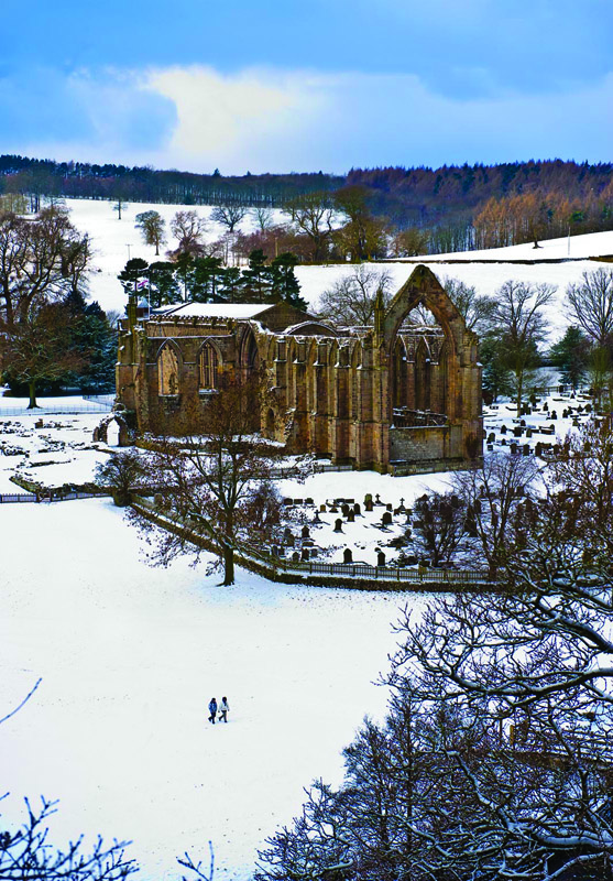 Bolton Abbey in Snow Wallpaper mural