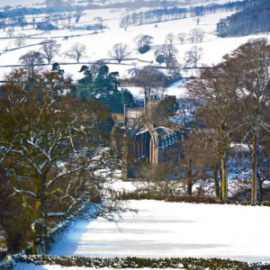 Bolton Abbey in Snow Wallpaper mural