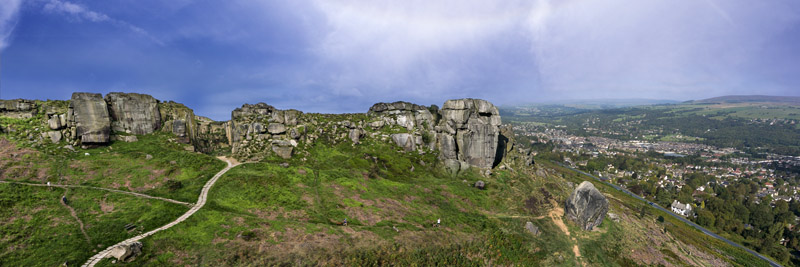 Cow & Calf & Ilkley Panoramic Wallpaper mural