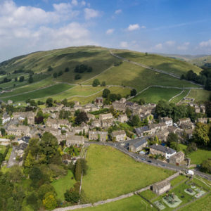 Kettlewell Village aerial south Wallpaper mural