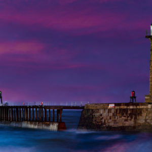 Whitby peir and sky Wallpaper mural