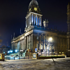 leeds town hall night Wallpaper mural