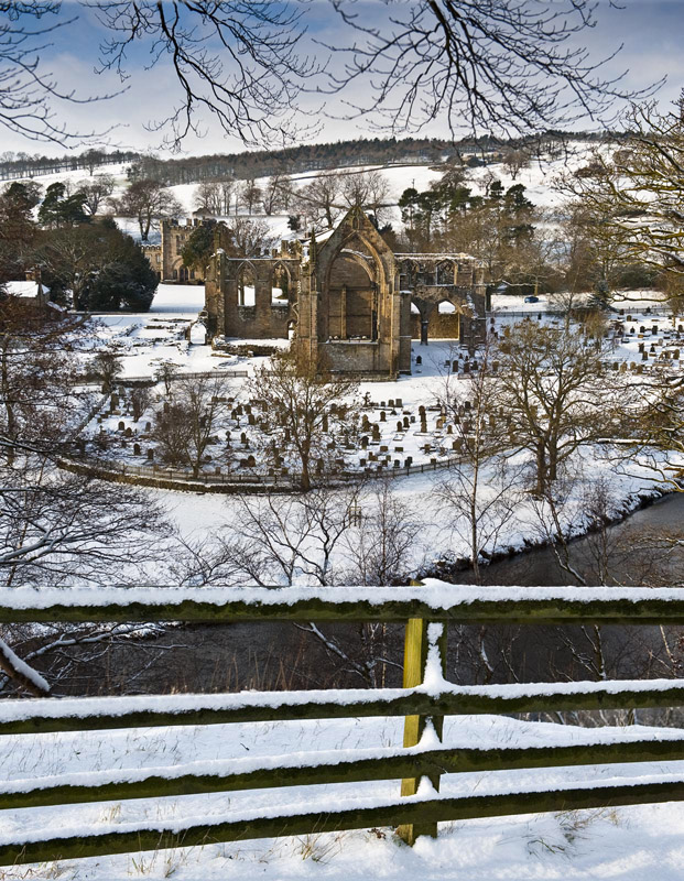 Bolton Abbey in Snow Wallpaper mural